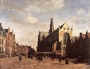 BERCKHEYDE, Gerrit Adriaensz. The Market Square at Haarlem with the St Bavo oil painting